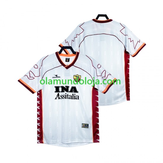 Camisola AS Roma 2000 Retro Homem Equipamento Segundo 1999 Manga Curta